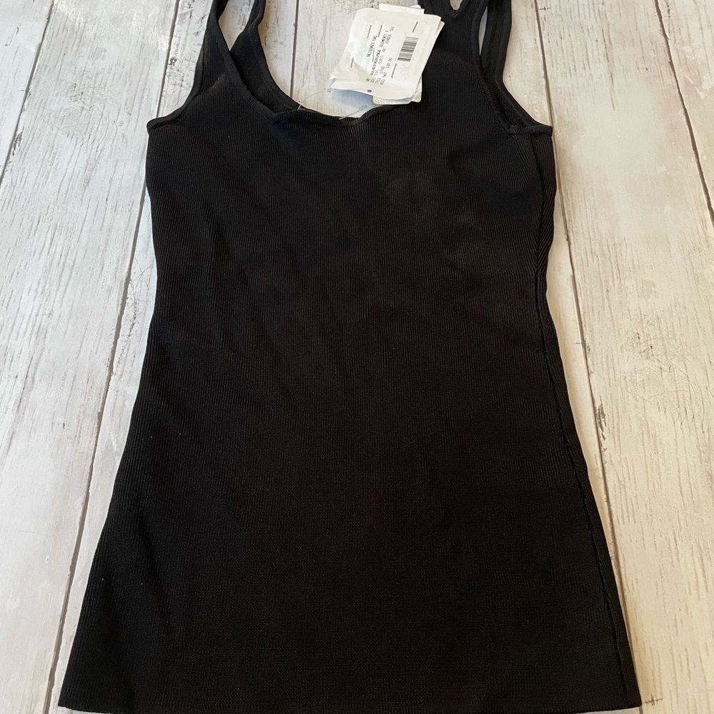 Cult Gaia Black Tank Top Ribbed XS
